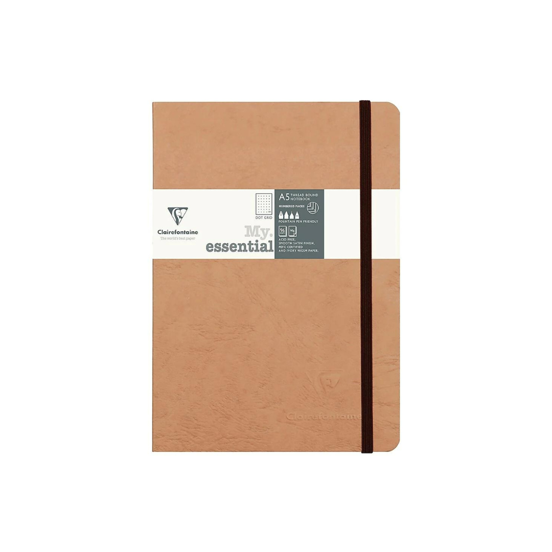 CLAIREFONTAINE - My Essential Notebook - A5 Dot Grid - 192 Pages - Brown