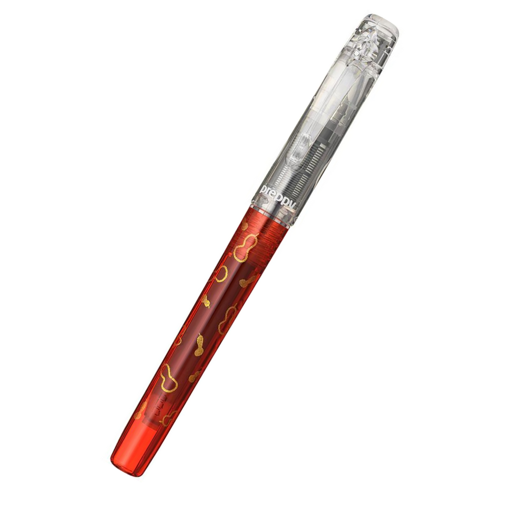 PLATINUM - Preppy Fountain Pen - Modern Maki-e Limited Edition - 0.3 Fine Nib - Hyotan / Red - Free shipping to US and Canada - Vancouver Buchan's Stationery Store