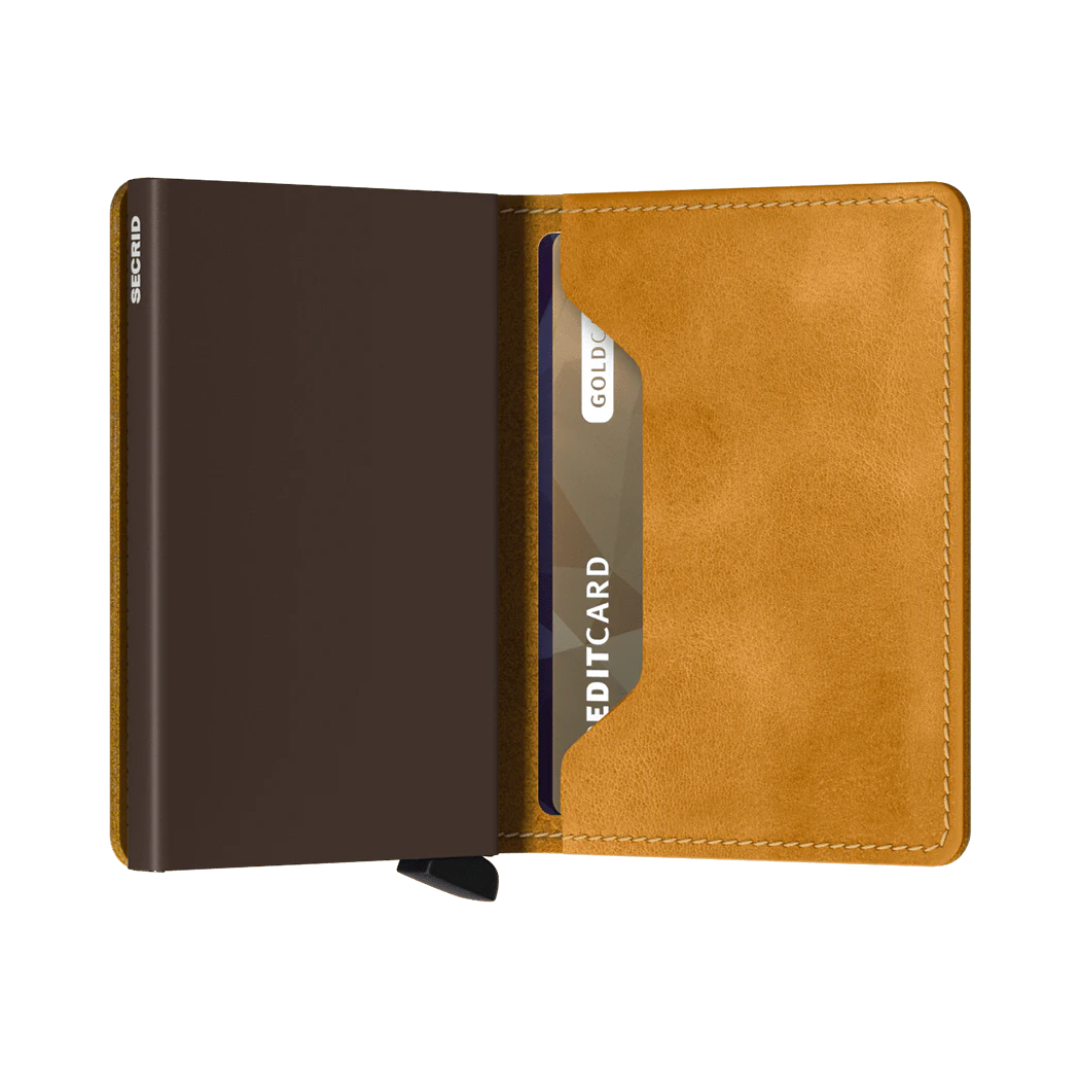 Secrid Slimwallet Vintage Ochre High Quality European Cowhide Leather Wallet - Buy Secrid Wallets in Canada - Best Gift Ideas for Family and Friends