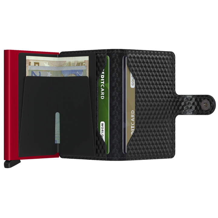 Secrid Miniwallet Cubic Black & Red -High Quality European Cowhide Leather Wallet - Buy Secrid Wallets in Canada - Best Gift Ideas for Family and Friends
