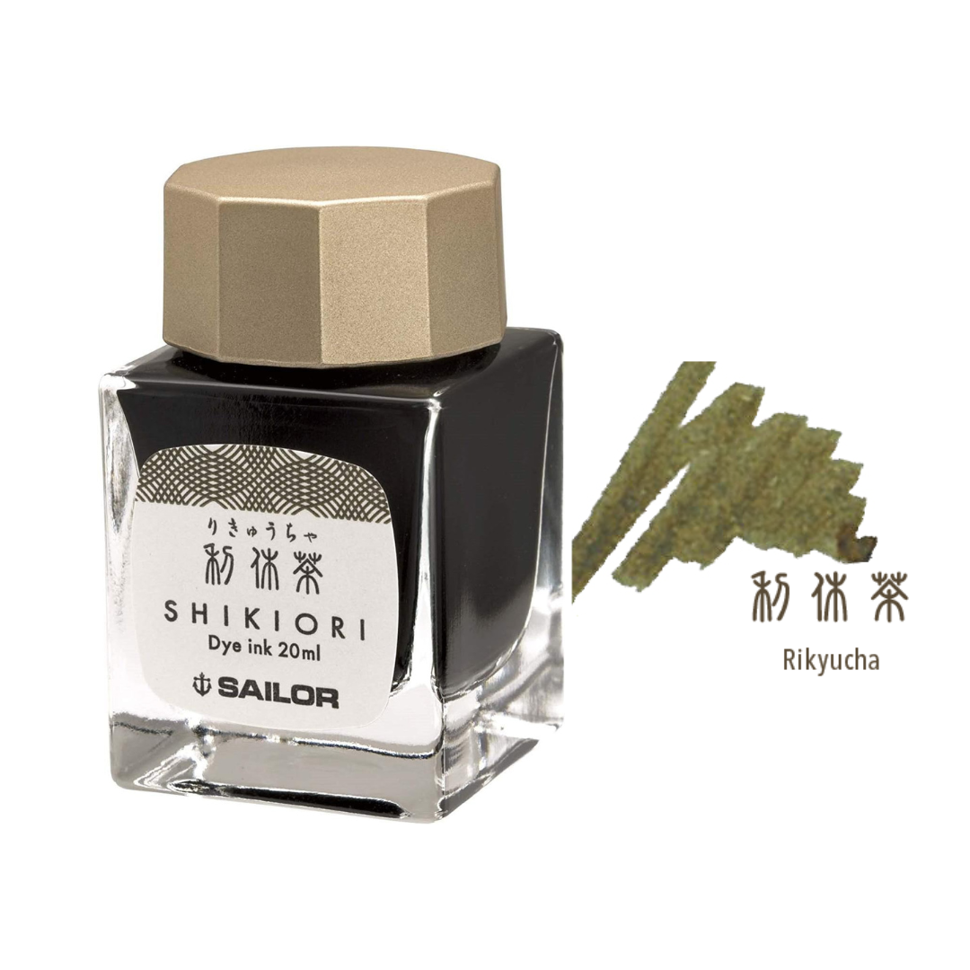 SAILOR PEN – SHIKIORI INK – Bottled Fountain Pen Ink (20ml) – RIKYU-CHA ink swatches - Free shipping to US and Canada - Buchan's kerrisdale stationery