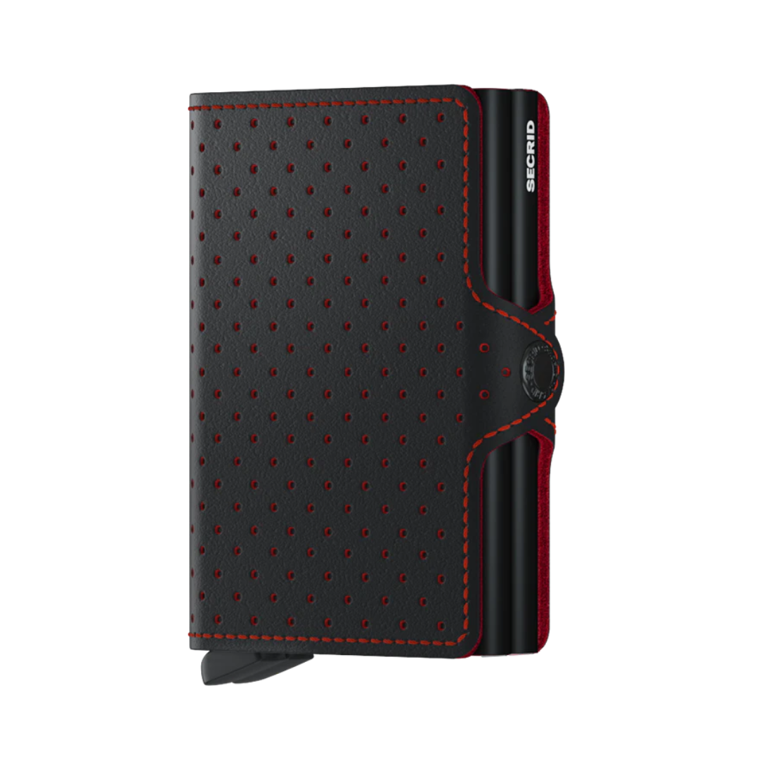 SECRID Twinwallet – Perforated Black & Red High Quality European Cowhide Leather Wallet - Buy Secrid Wallets in Canada - Best Gift Ideas for Family and Friends