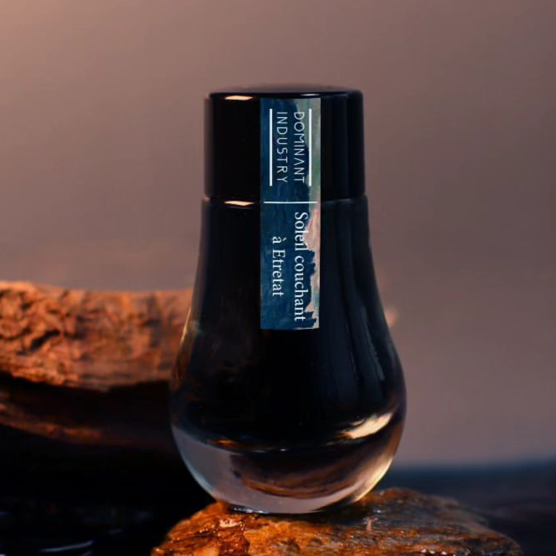 DOMINANT INDUSTRY – PAINTER SERIES – Bottled Fountain Pen Ink (25ml) – No.120 Soleil Couchant: à Étretat Ink Swatches - Free Shipping to US and Canada
