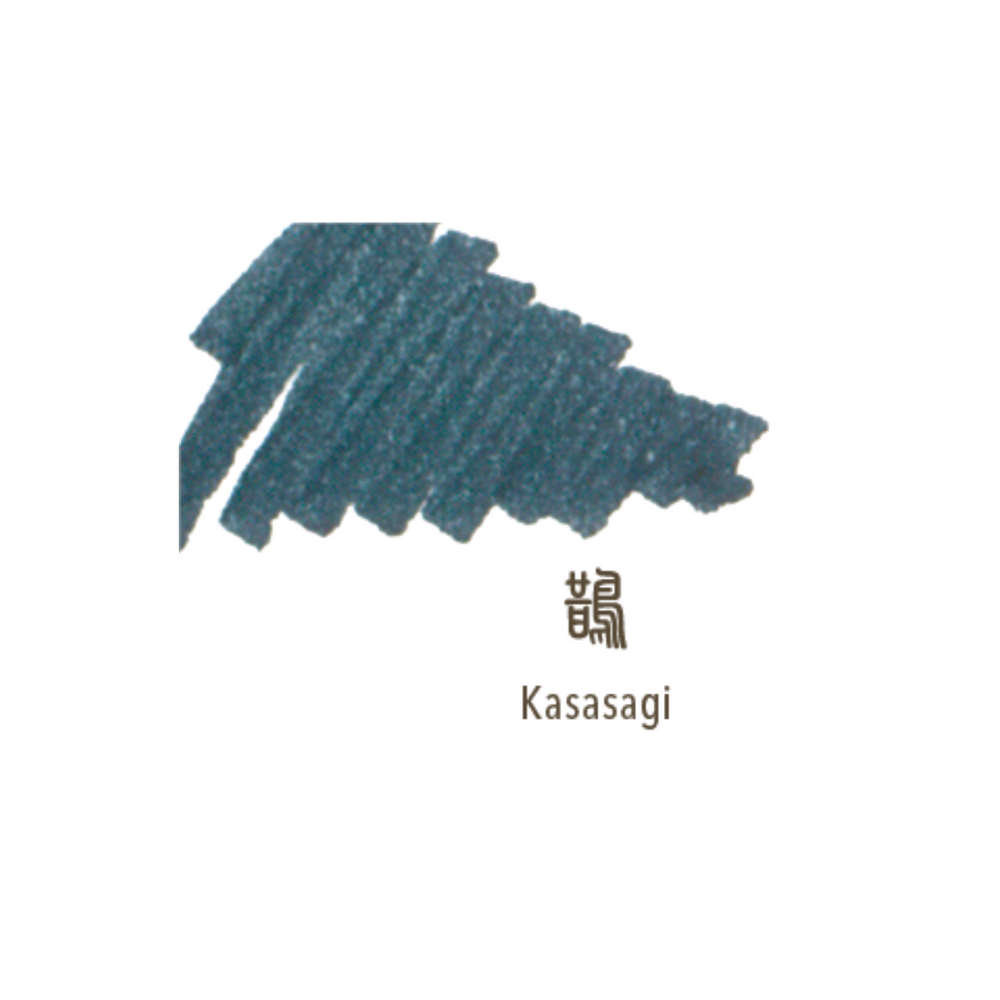 SAILOR PEN – SHIKIORI INK – Bottled Fountain Pen Ink (20ml) – KASASAGI ink swatches - Free shipping to US and Canada - Buchan's Kerrisdale Stationery