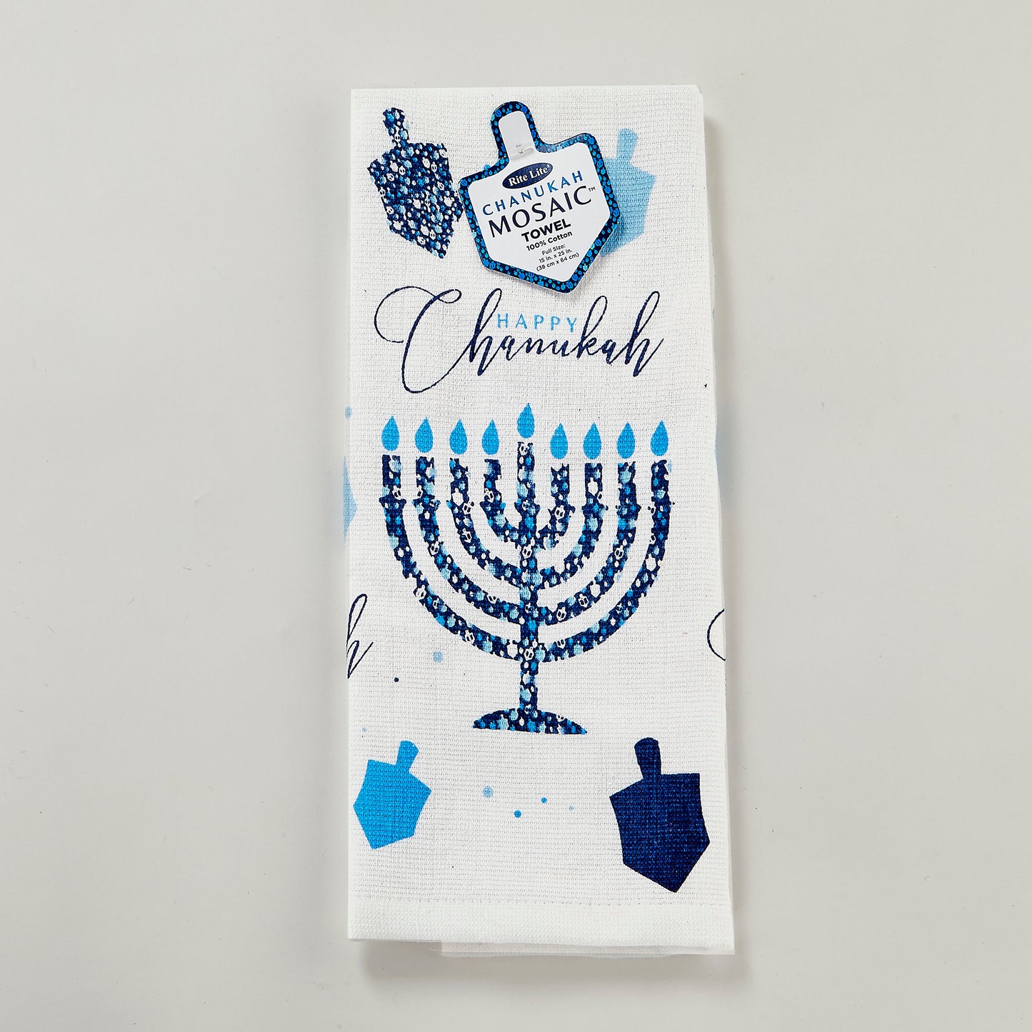 Rite Lite - "Chanukah Mosaic" Printed Cotton Towel