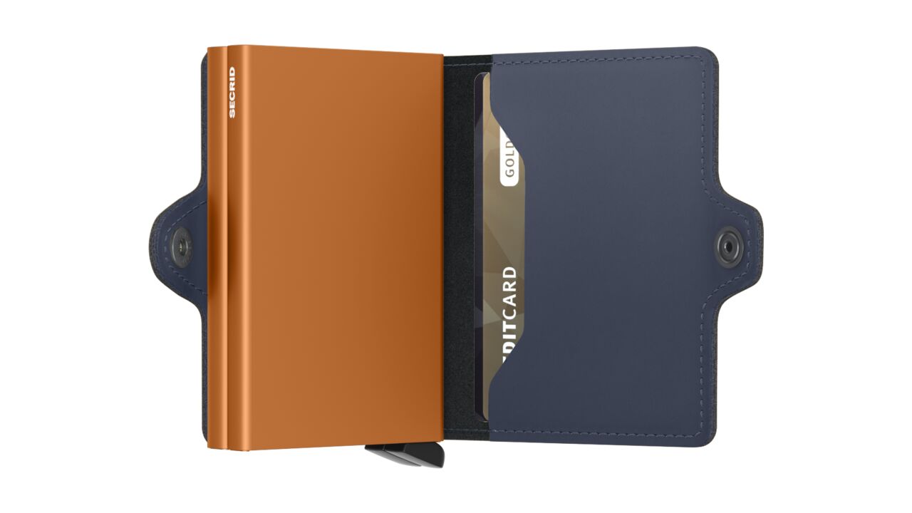 SECRID - Twinwallet - Matte - Night Blue/Orange