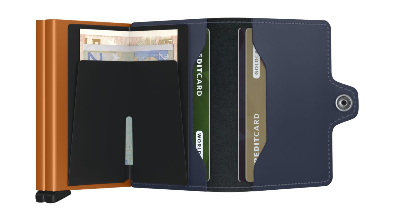 SECRID - Twinwallet - Matte - Night Blue/Orange