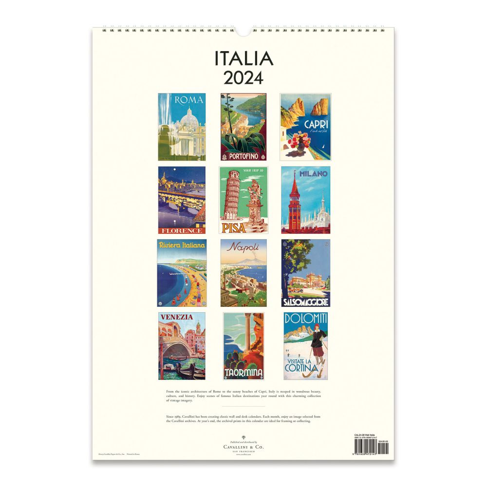 CAVALLINI & CO - 2024 - Vintage Poster Wall Calendar - ITALIA