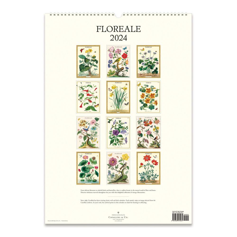 CAVALLINI & CO - 2024 - Vintage Poster Wall Calendar - FLOREALE