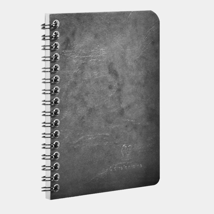 CLAIREFONTAINE - Age Bag Wirebound Notebook - 50 Sheet - 9.5 x 14 cm - Grey