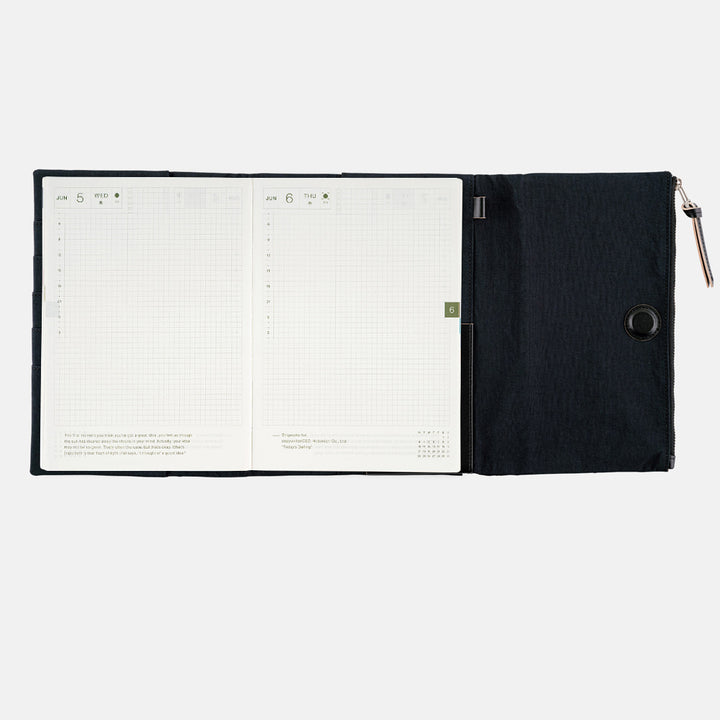 Hobonichi Techo 2024 - Spring Edition - A5 Cover Only - Tragen (Black) - Free Shipping to US and Canada - Vancouver Buchan's Stationery Store
