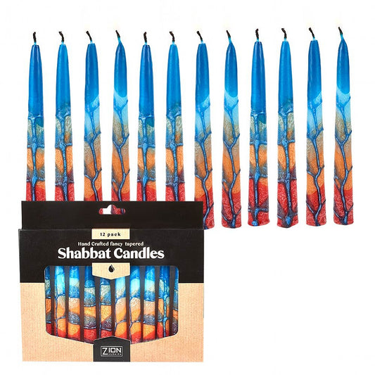 ZION JUDAICA - Handmade Shabbat Candles - Dusk Reflection