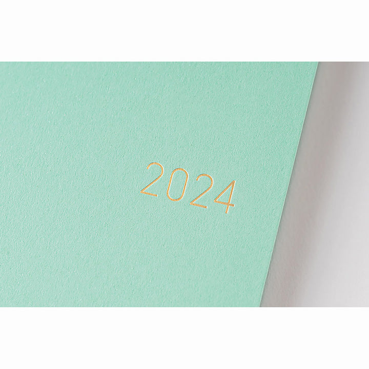 Hobonichi Techo 2024 - Weeks/Wallet Planner Book - Paper Series: Pale Blue-Green (English/Monday Start/January Start)