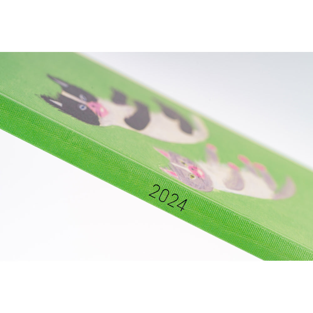 Hobonichi Techo 2024 - Spring Edition - Weeks/Wallet Planner Book - Keiko Shibata: Fluffy Floating Kittens (Japanese/April Start)