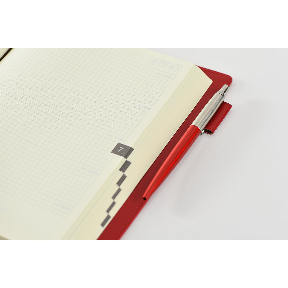 Hobonichi Techo 2024 - 5-Year Techo Leather Cover: Red (A5 Cover Only )