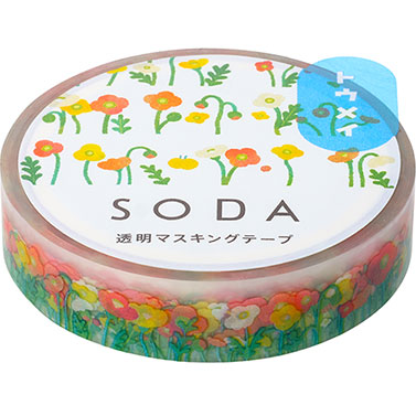 SODA - 10mm Transparent Washi Tape - Poppy