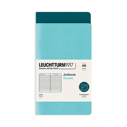 Leuchtturm1917 - A6 Jottbook - 59 Pages - Pack of 2 - Aquamarine/Pacific