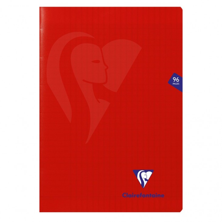 CLAIREFONTAINE - Mimesys Staplebound Lined Notebook - A4 (21x30cm) - Red