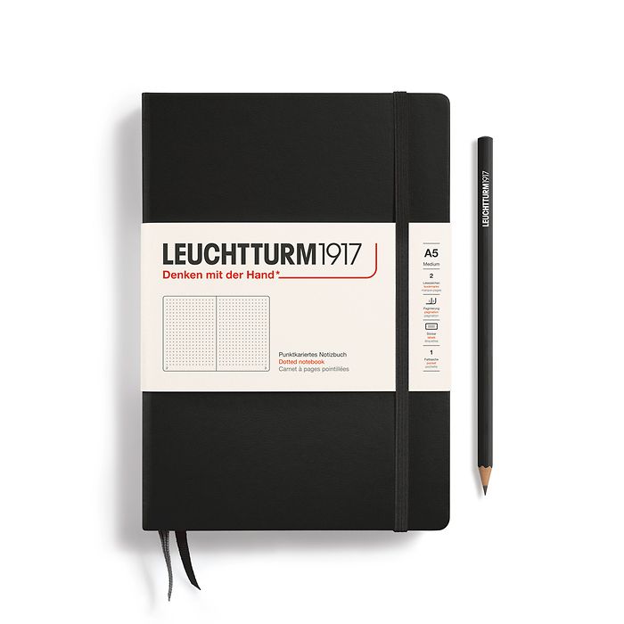 Leuchtturm1917 - Hardcover - A5 Notebook - 251 Numbered Pages - Black