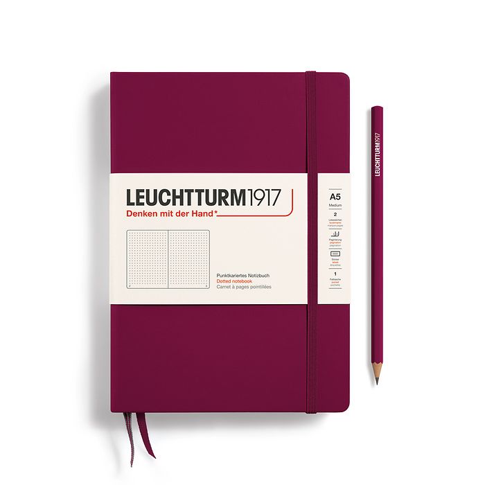 Leuchtturm1917 - Hardcover - A5 Notebook - 251 Numbered Pages - Port Red