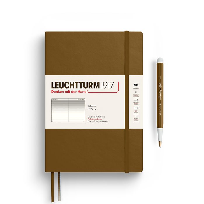 Leuchtturm1917 - Softcover - A5 Notebook - 123 Numbered Pages - Spice Brown