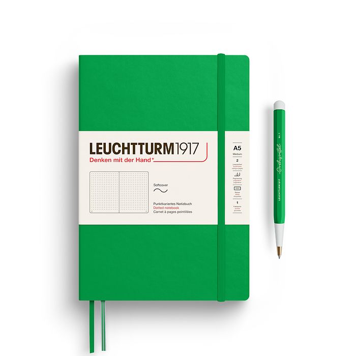 Leuchtturm1917 - Softcover - A5 Notebook - 123 Numbered Pages - Spring Leaf