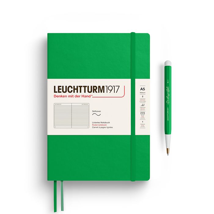 Leuchtturm1917 - Softcover - A5 Notebook - 123 Numbered Pages - Spring Leaf