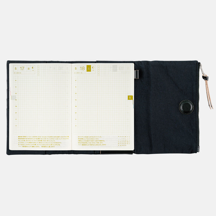Hobonichi Techo 2024 - Spring Edition - A6 Cover Only - Tragen (Black) - Free Shipping to US and Canada - Vancouver Buchan's Stationery Store