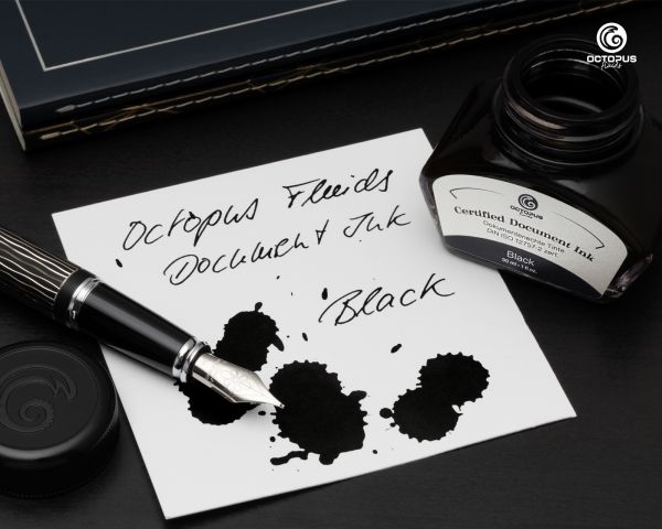 Octopus Fluids - 30ml Certified Document Fountain Pen Ink - Black