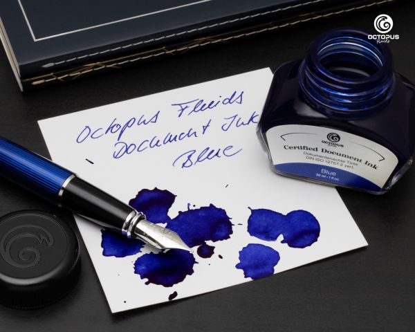 Octopus Fluids - 30ml Certified Document Fountain Pen Ink - Blue