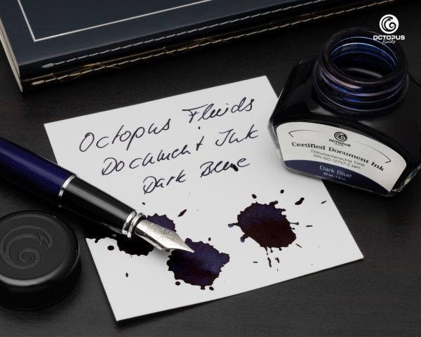 Octopus Fluids - 30ml Certified Document Fountain Pen Ink - Dark Blue