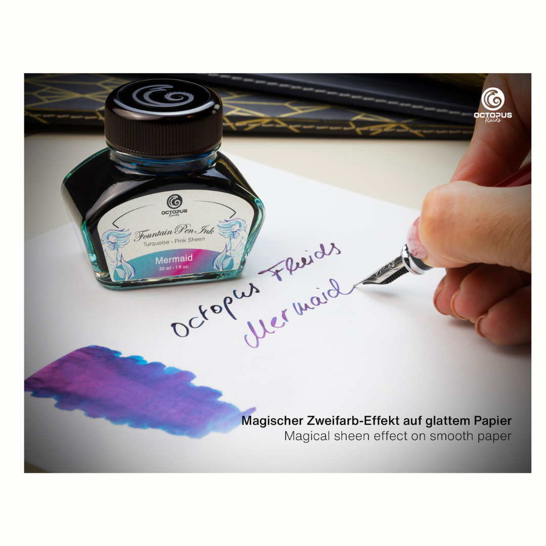 Octopus Fluids - Sheening 30ml Fountain Pen Ink - Mermaid/Petrol