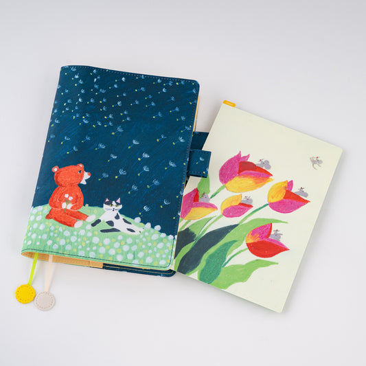 Hobonichi Techo 2024 Spring Edition - Cousin A5 Pencil Board - Keiko Shibata: Swaying Tulips