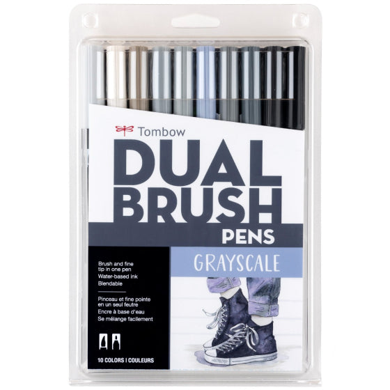 Tombow - Dual Brush Pen Set 10 - Grayscale