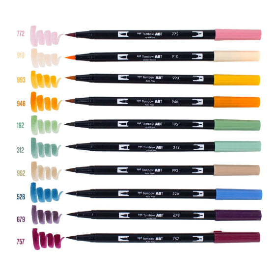 Tombow - Dual Brush Pen Set 10 - Cottage