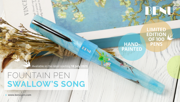 BENU - Euphoria Collection - Hand Painted "Swallow Song" Fountain Pen - Limited Edition