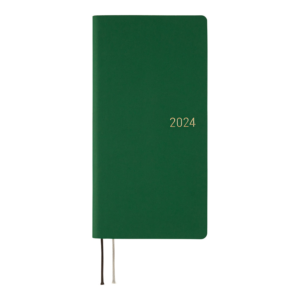Hobonichi Techo 2024 - Weeks/Wallet Planner Book - Smooth: Forest Green (English/Monday Start/January Start)