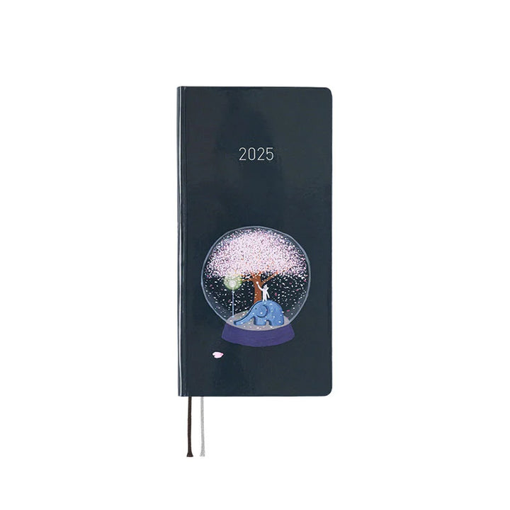 Hobonichi Techo Weeks - Japanese - Hiroko Kubota: Night Cherry Blossom Snow Globe - 2025 Apr Start