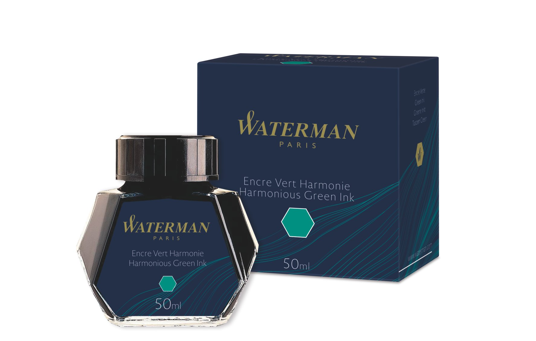 WATERMAN - Fountain Pen Ink 50ml Bottle Ink - Harmonious Green - Safe for all fountain pens - Free shipping to US and Canada