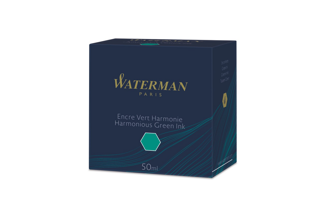 WATERMAN - Fountain Pen Ink 50ml Bottle Ink - Harmonious Green - Safe for all fountain pens - Free shipping to US and Canada