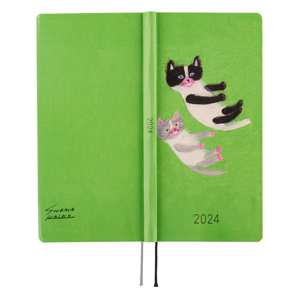 Hobonichi Techo 2024 - Spring Edition - Weeks/Wallet Planner Book - Keiko Shibata: Fluffy Floating Kittens (Japanese/April Start)