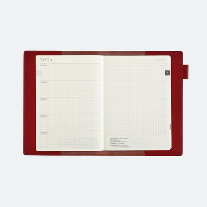 Hobonichi Techo 2024 - 5-Year Techo Leather Cover: Red (A5 Cover Only )