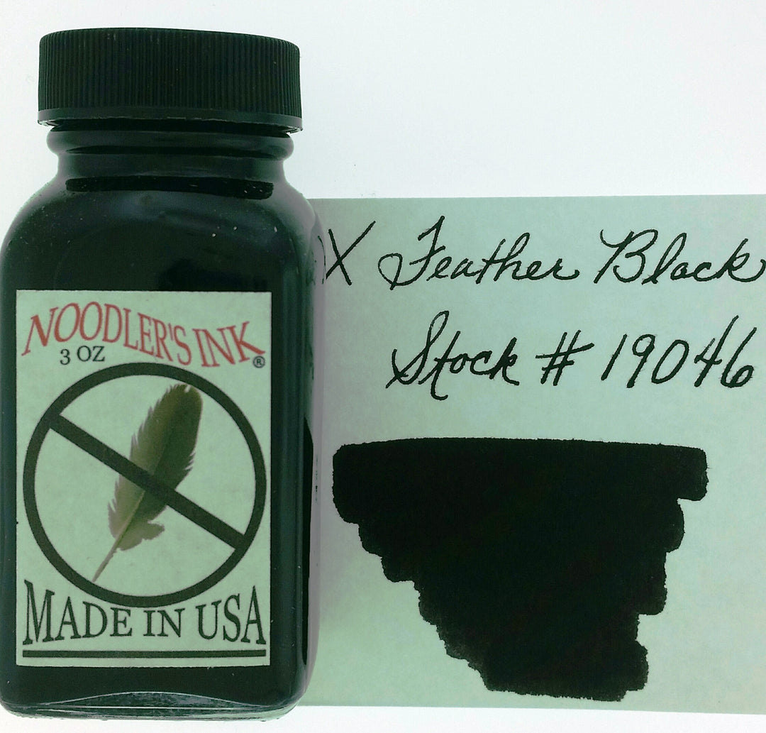 Noodler's Ink Bottled Fountain Pen Inks (3oz-90ml) - X Feather Black - Buchan's Kerrisdale Stationery