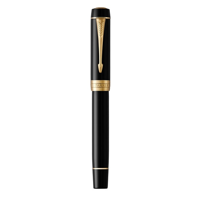 PARKER - Duofold Classic Rollerball Pen - Black with Gold Trim - Buchan's Kerrisdale Stationery