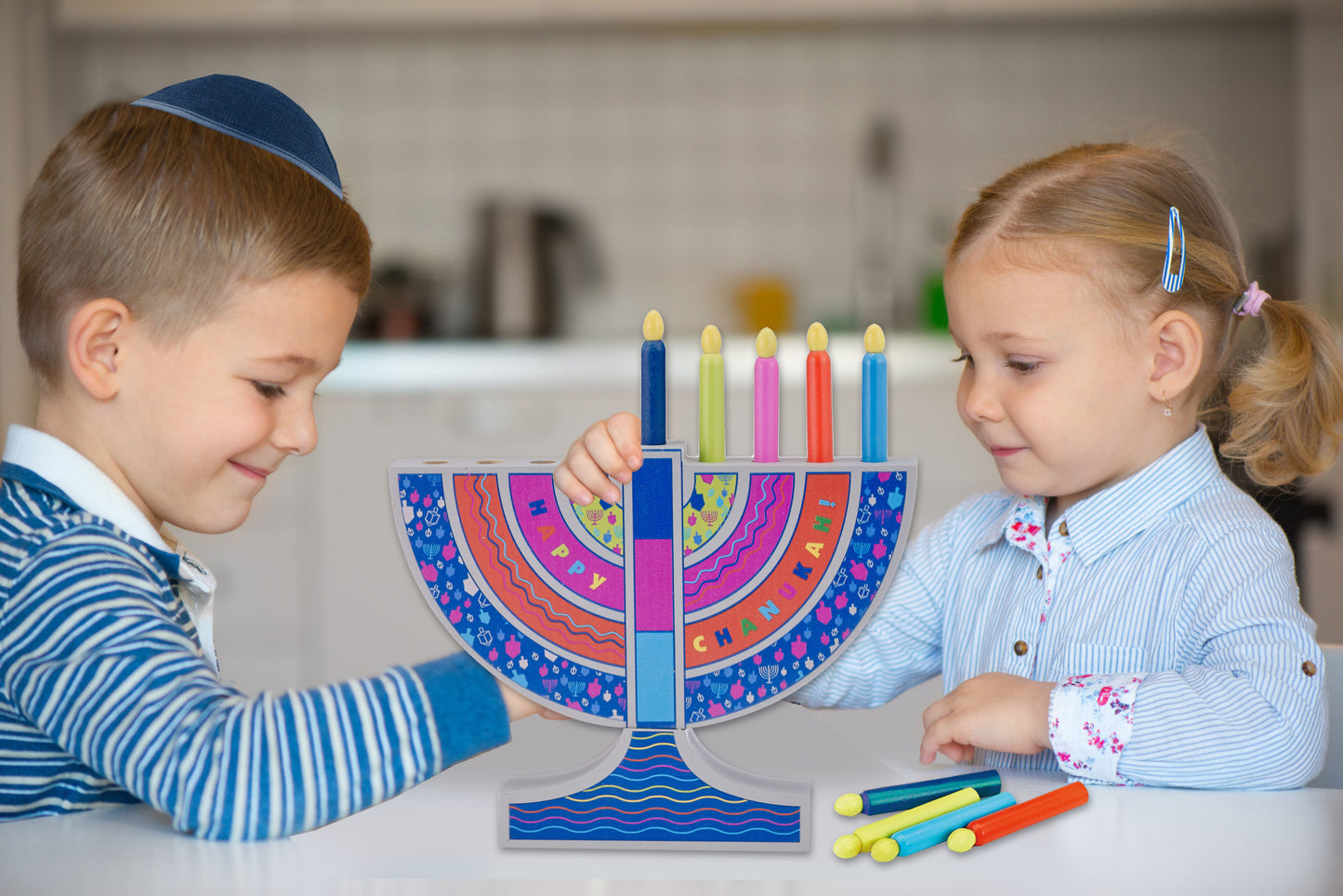 RITE LITE - My Play Wood Menorah With Removable Wood Candles - Buchan's Kerrisdale Stationery