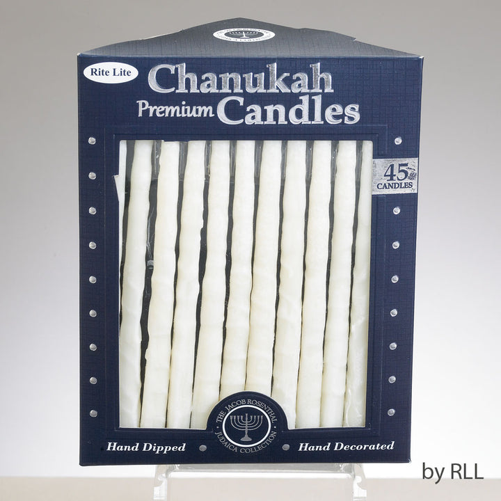 RITE LITE - CHANUKAH-HANUKKAH - Premium Chanukah Candles - Frosted White on White - Buchan's Kerrisdale Stationery
