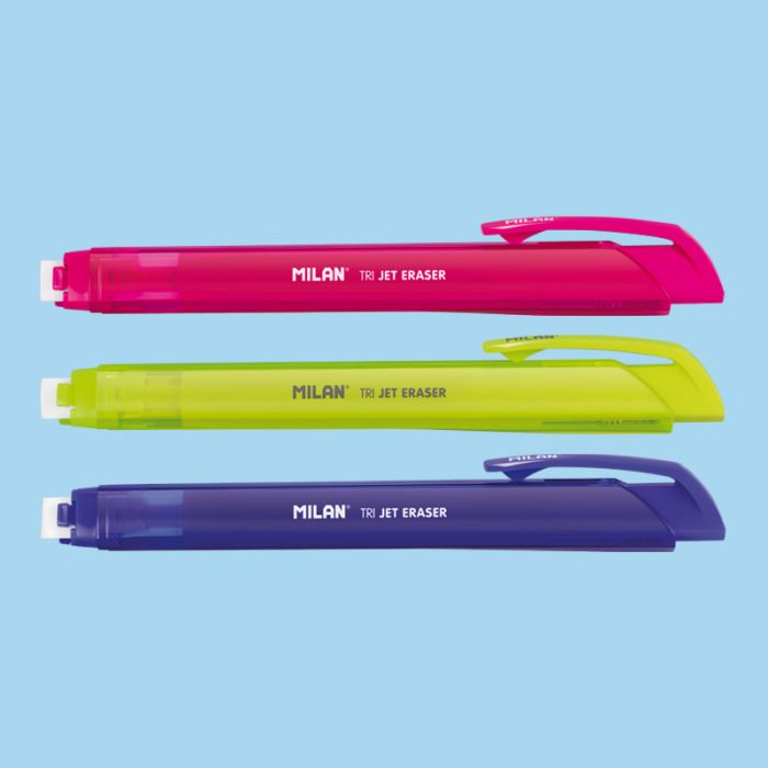 MILAN - Tri Jet Automatic Eraser Holder - Acid Series - Assorted Colours - Buchan's Kerrisdale Stationery