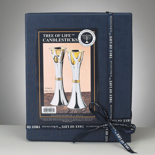 RITE LITE - Shabbat - 6" Tree of Life™ Two Tone Candlestick Set - Buchan's Kerrisdale Stationery