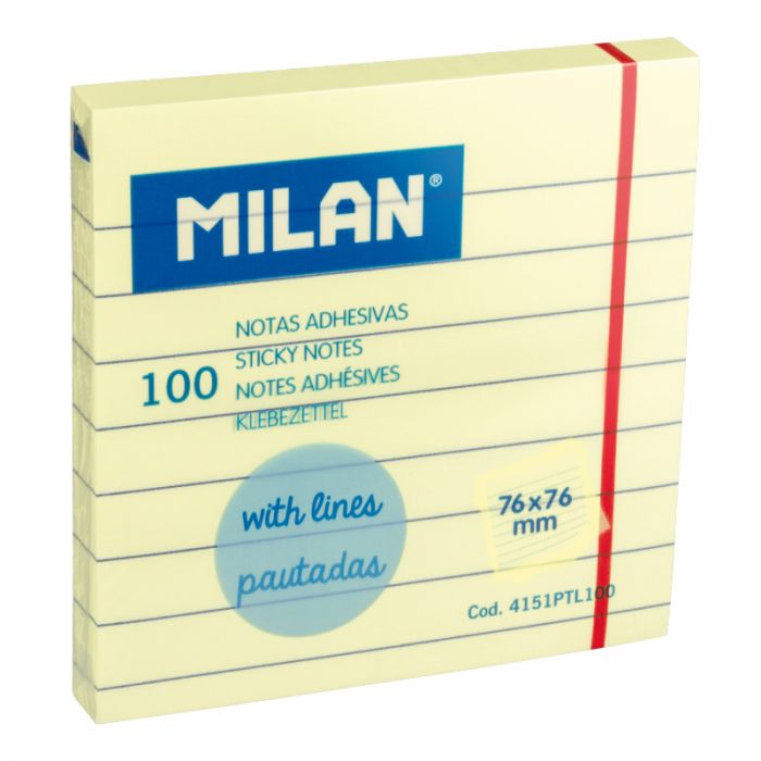 MILAN – 100 Adhesive Lined Sticky Notes – Yellow - Buchan's Kerrisdale Stationery