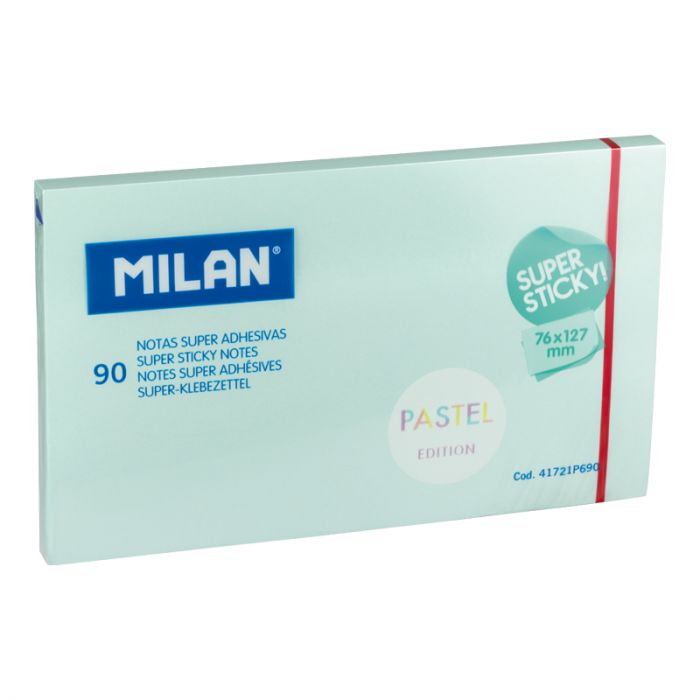 MILAN - 90 Super Adhesive Sticky Notes - Pastel - Blue - Buchan's Kerrisdale Stationery